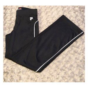 Women's Vintage Fila Track Pants - Black/White - S